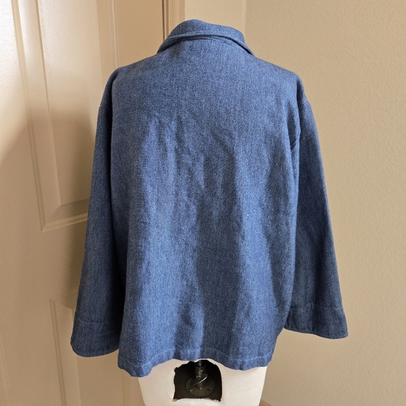 CP Shades cotton blue knit button up blazer XL - Picture 2 of 5